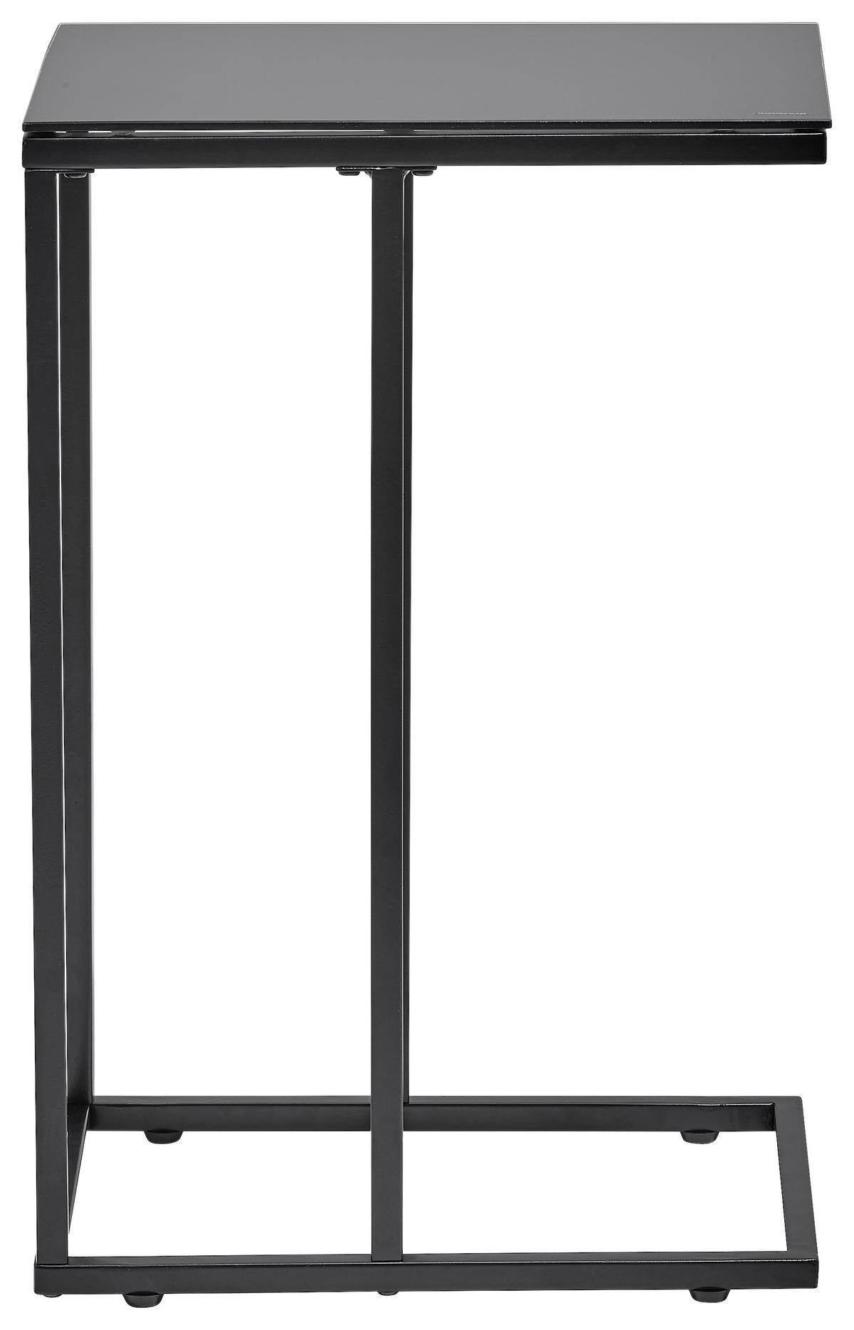 BEISTELLTISCH 40/30/60 cm Schwarz rechteckig  - Schwarz, Design, Glas/Metall (40/30/60cm) - Carryhome