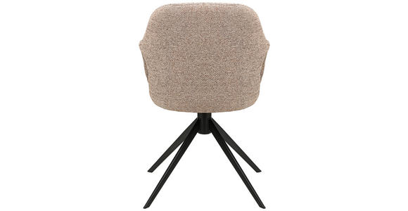 ARMLEHNSTUHL in Eisen Webstoff - Schwarz/Cappuccino, Design, Textil/Metall (59,5/85,5/61,5cm) - Novel