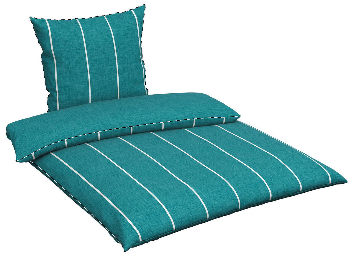 WENDEBETTWÄSCHE Renforcé 135/200 cm  - Petrol, KONVENTIONELL, Textil (135/200cm) - Novel