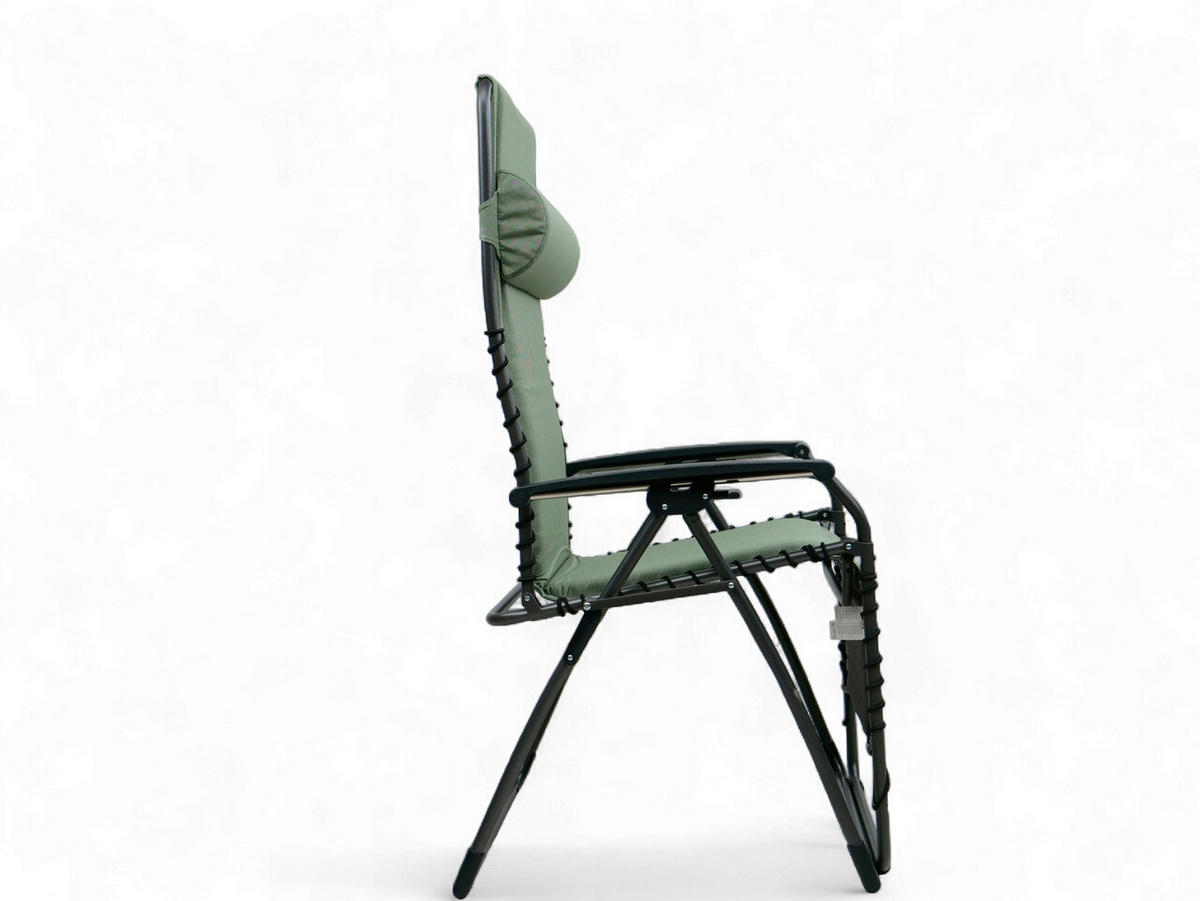 GARTEN-RELAXSESSEL 66/120/65 cm  - Anthrazit/Grün, Basics, Textil/Metall (66/120/65cm)