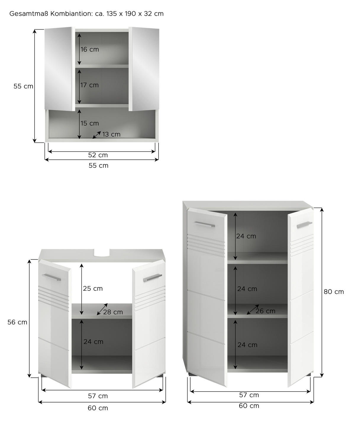 KOPALNICA  bela, visoki sijaj  - barve kroma/črna, Moderno, umetna masa/leseni material (130cm) - MID.YOU