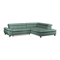 ECKSOFA Dunkelgrün Chenille  - Chromfarben/Dunkelgrün, KONVENTIONELL, Textil/Metall (312/234cm) - Livetastic