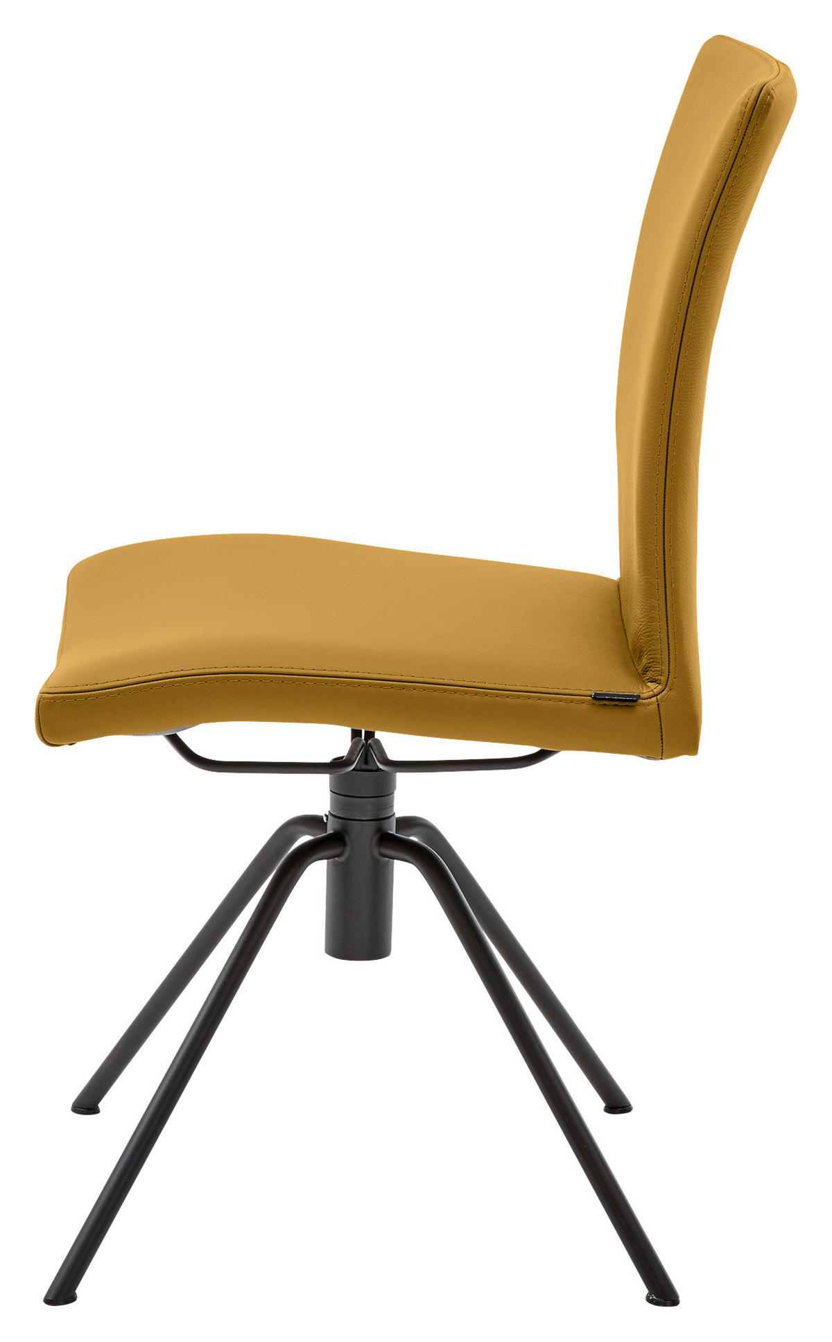 STUHL Echtleder Gelb  - Gelb/Schwarz, Design, Leder/Metall (52/91/58cm) - Musterring
