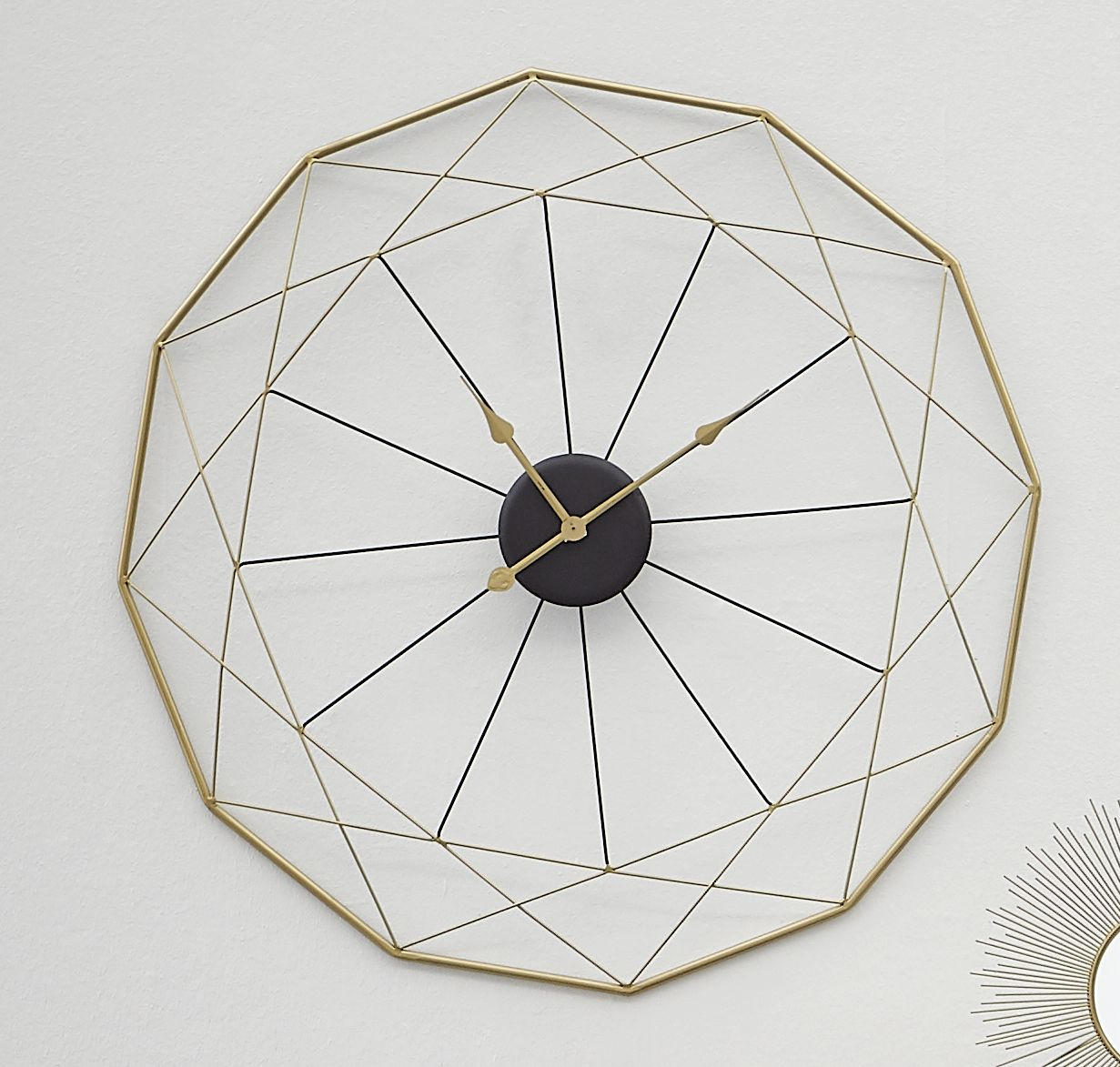 ZIDNI SAT 87 cm - zlatne boje/crna, Basics, metal (87cm) - Ambia Home