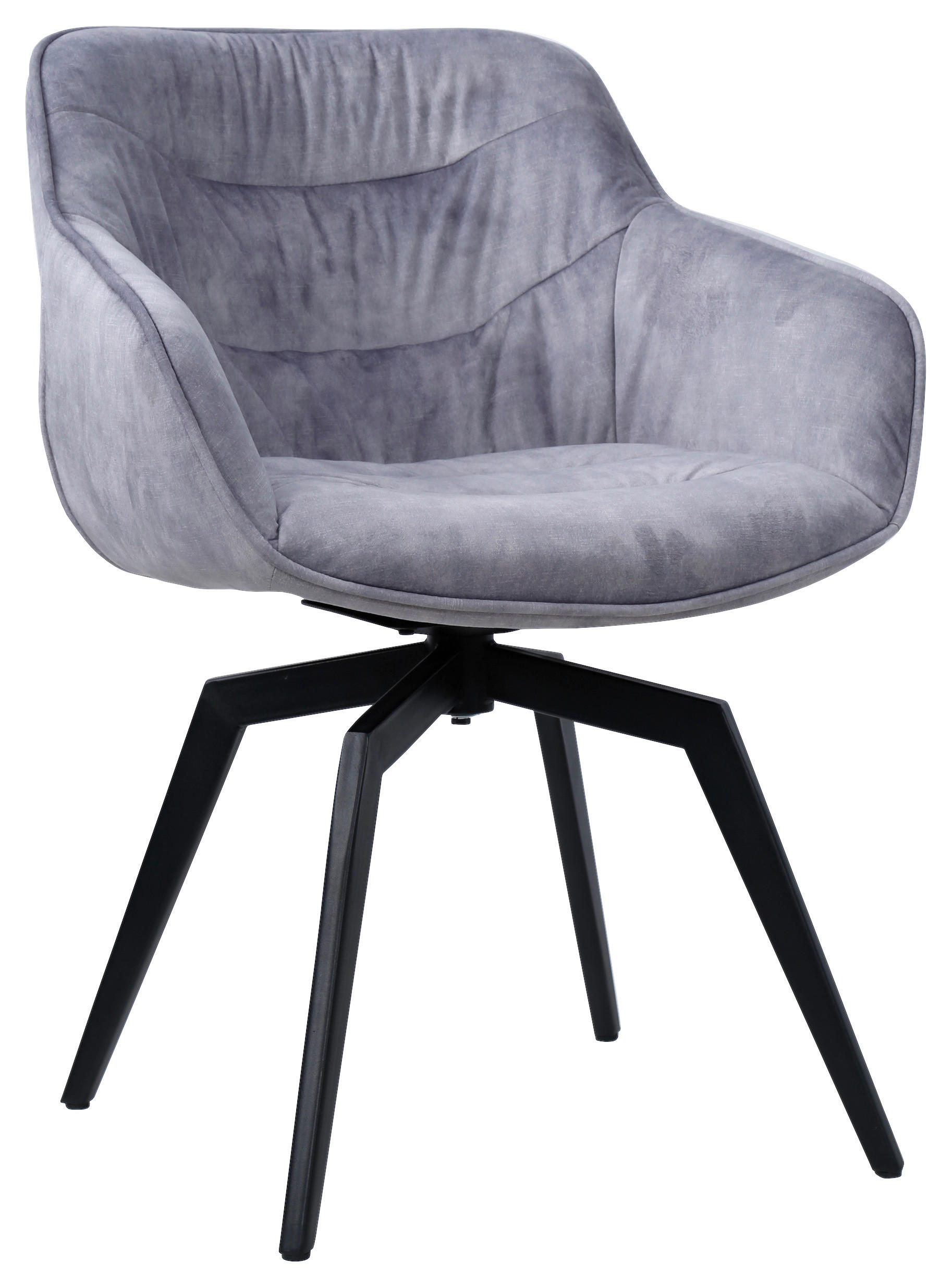 NASLANJAČ, kovina, tekstil siva, črna  - siva/črna, Design, kovina/tekstil (59/84/64cm) - Hom`in