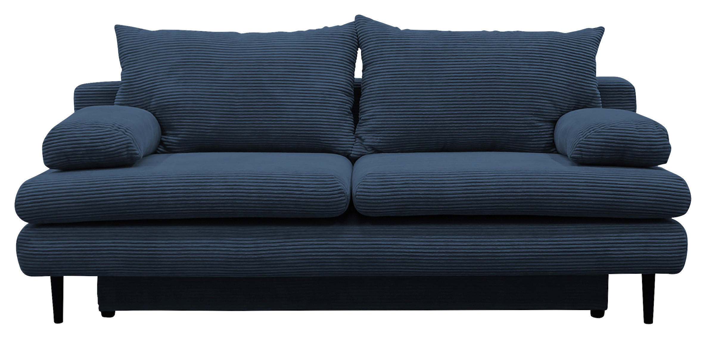 SCHLAFSOFA  mit Cord Dunkelblau  - Schwarz/Dunkelblau, Design, Holz/Textil (202/85/99cm) - P & B