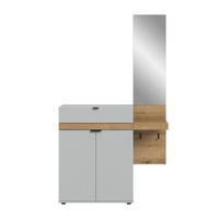 GARDEROBE 2-teilig  in 110/194/37 cm  - Eiche dunkel/Grau, Design, Holzwerkstoff (110/194/37cm) - Livetastic