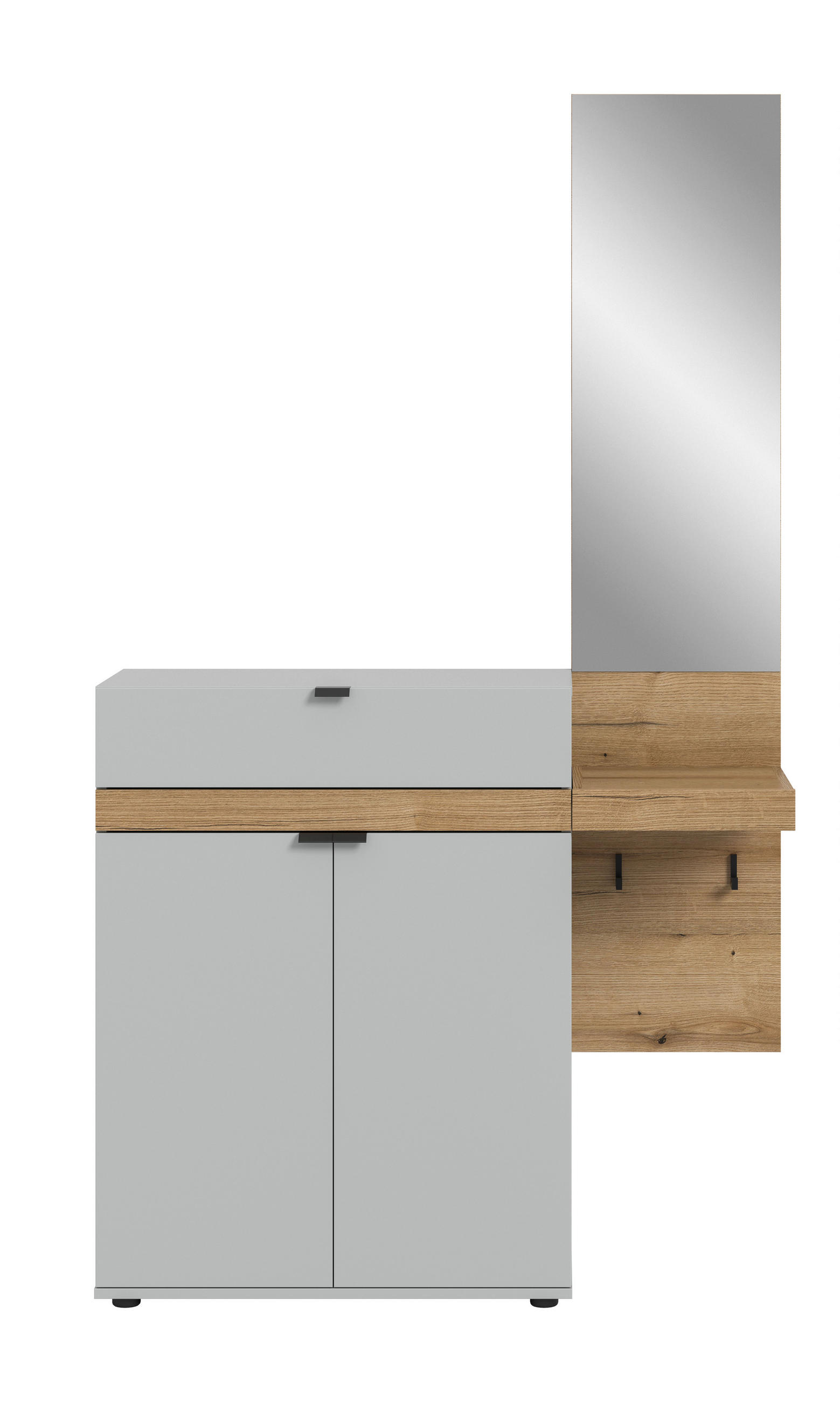 HALLMÖBEL 2 delar i 110/194/37 cm grå, mörk ek 194/110/37 cm