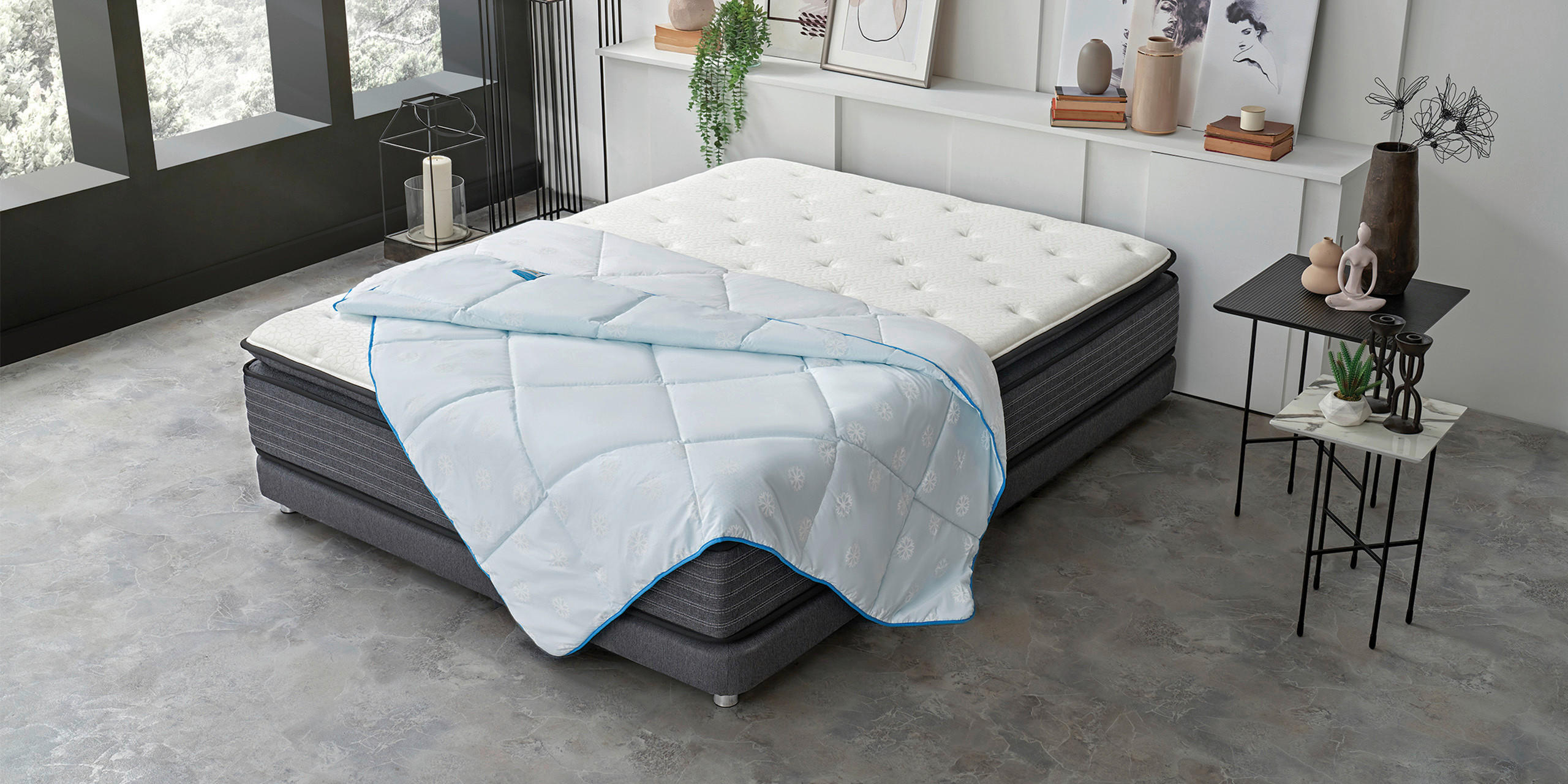 BETTDECKE - Hellblau, Basics, Textil (155/220/14cm) - Yatas