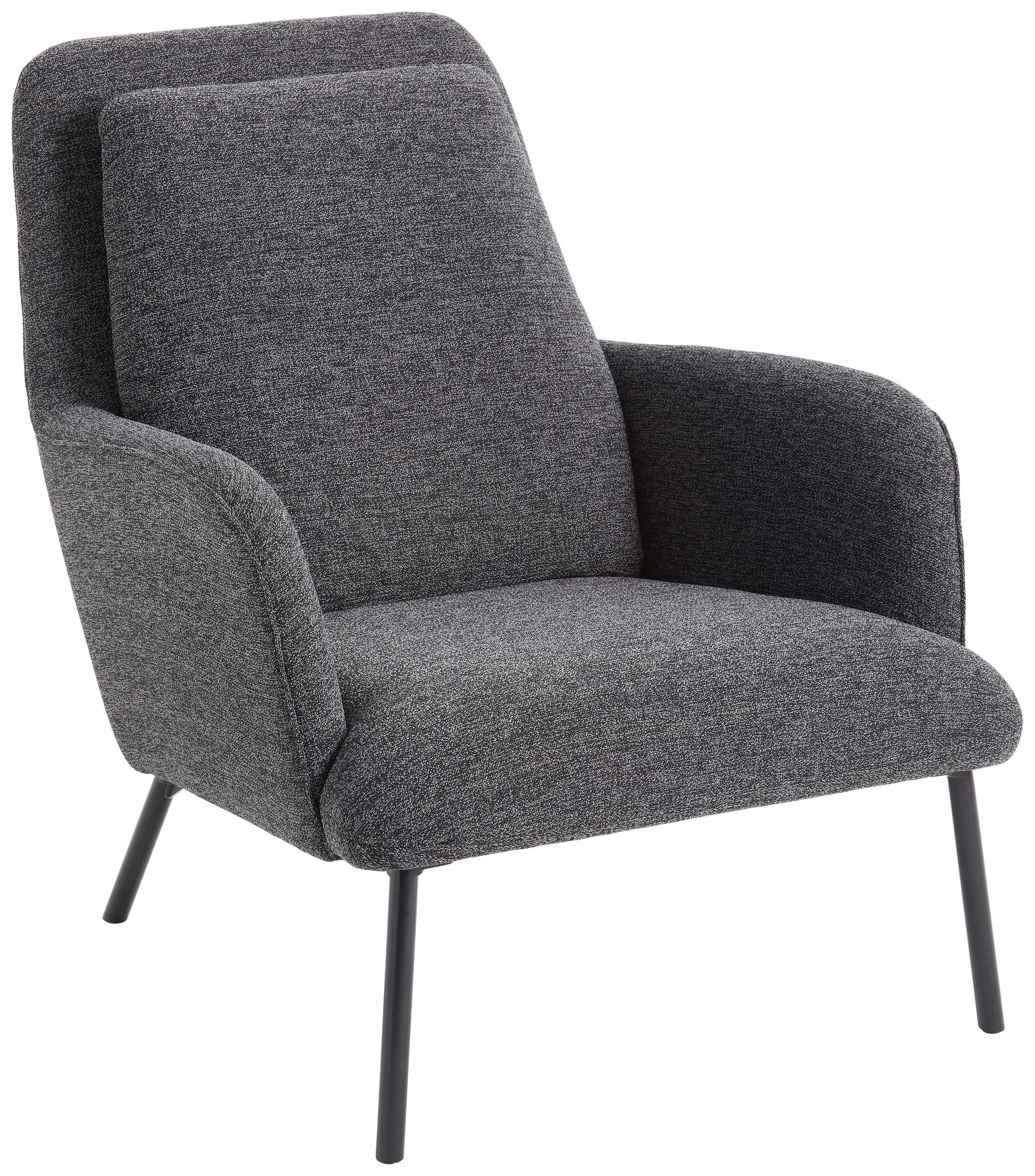 SESSEL in Flachgewebe Anthrazit - Anthrazit/Schwarz, Design, Textil/Metall (73/85/96cm) - Johann Jakob