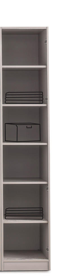 DULAP CU UȘI ROTATIVE gri  - gri, Design, material pe bază de lemn (45/220/60cm) - Novel