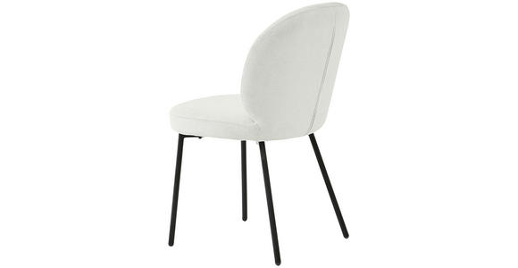 STUHL in Eisen Leinenoptik Holz, Metall, Textil - Schwarz/Weiß, Design, Holz/Textil (49/86/64cm) - Ambia Home