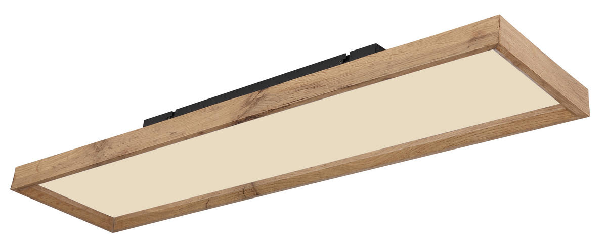 LED-DECKENLEUCHTE 24 W    80/20/8,5 cm  - Weiss/Opal, Natur, Holzwerkstoff/Kunststoff (80/20/8,5cm) - Globo