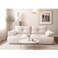 BIGSOFA  in Webstoff Creme  - Creme/Schwarz, KONVENTIONELL, Kunststoff/Textil (243/90,5/130cm) - Ambia Home