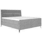 BOXSPRINGBETT 180/200 cm  in Hellgrau  - Hellgrau/Schwarz, Design, Textil/Metall (180/200cm) - Esposa