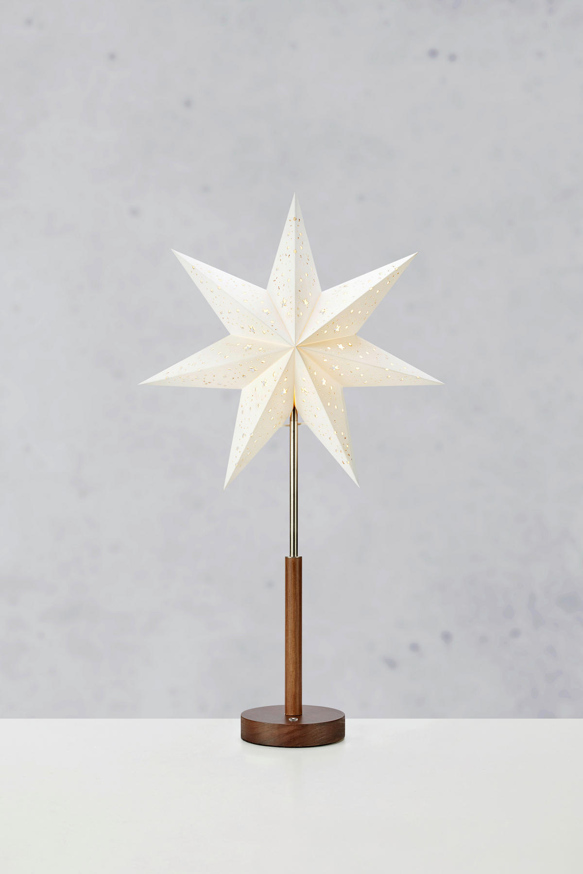 LED-DEKOLEUCHTE NOELLA 35/62/15 cm  - Edelstahlfarben/Dunkelbraun, Trend, Holz/Papier (35/62/15cm) - Markslöjd
