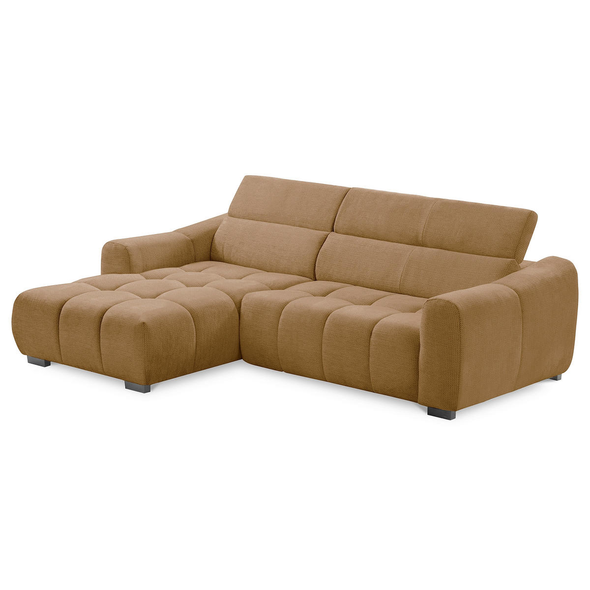 ECKSOFA  Webstoff Rostfarben  - Rostfarben/Schwarz, Design, Kunststoff/Textil (177/274cm) - Livetastic