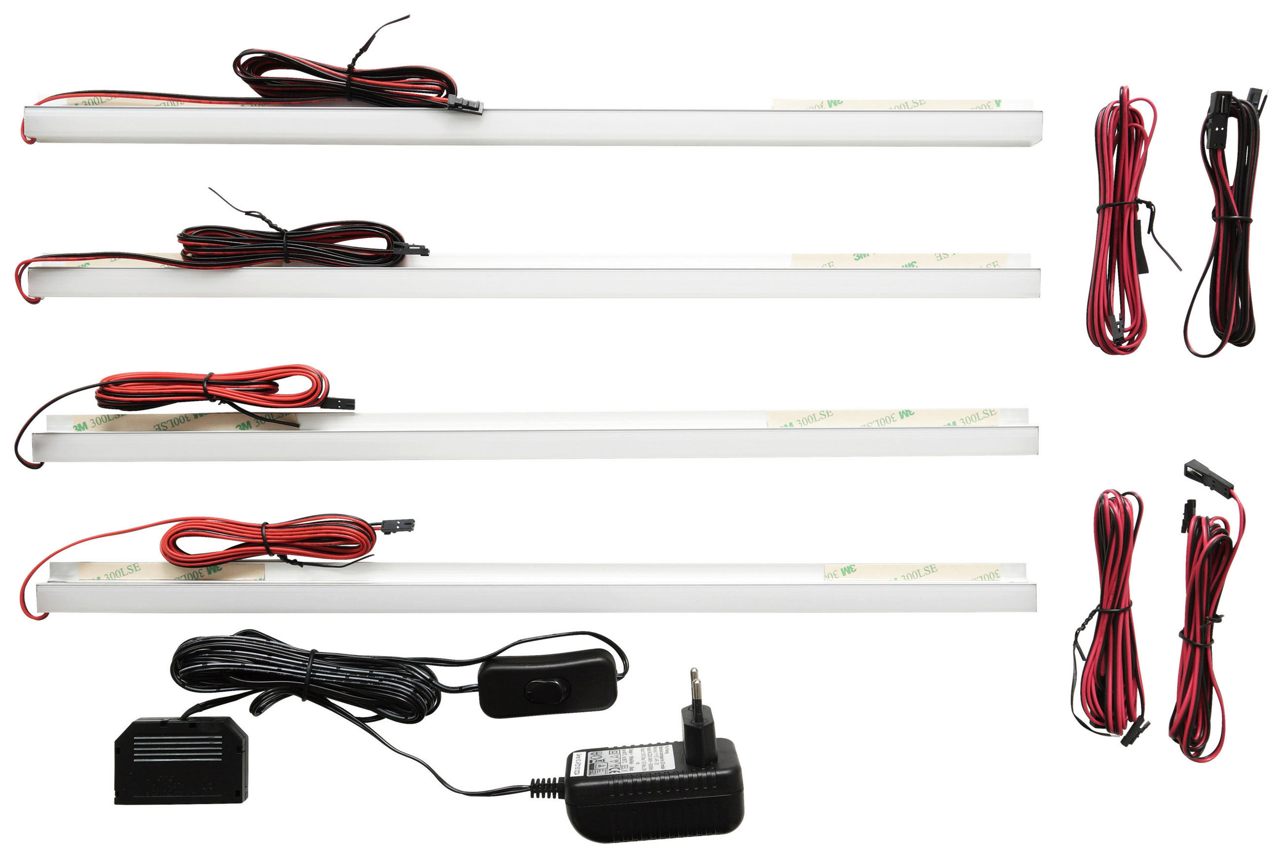 BELYSNING FÖR GLASHYLLA I SET - silver, Design, metall/plast (45/2/2cm) - MID.YOU