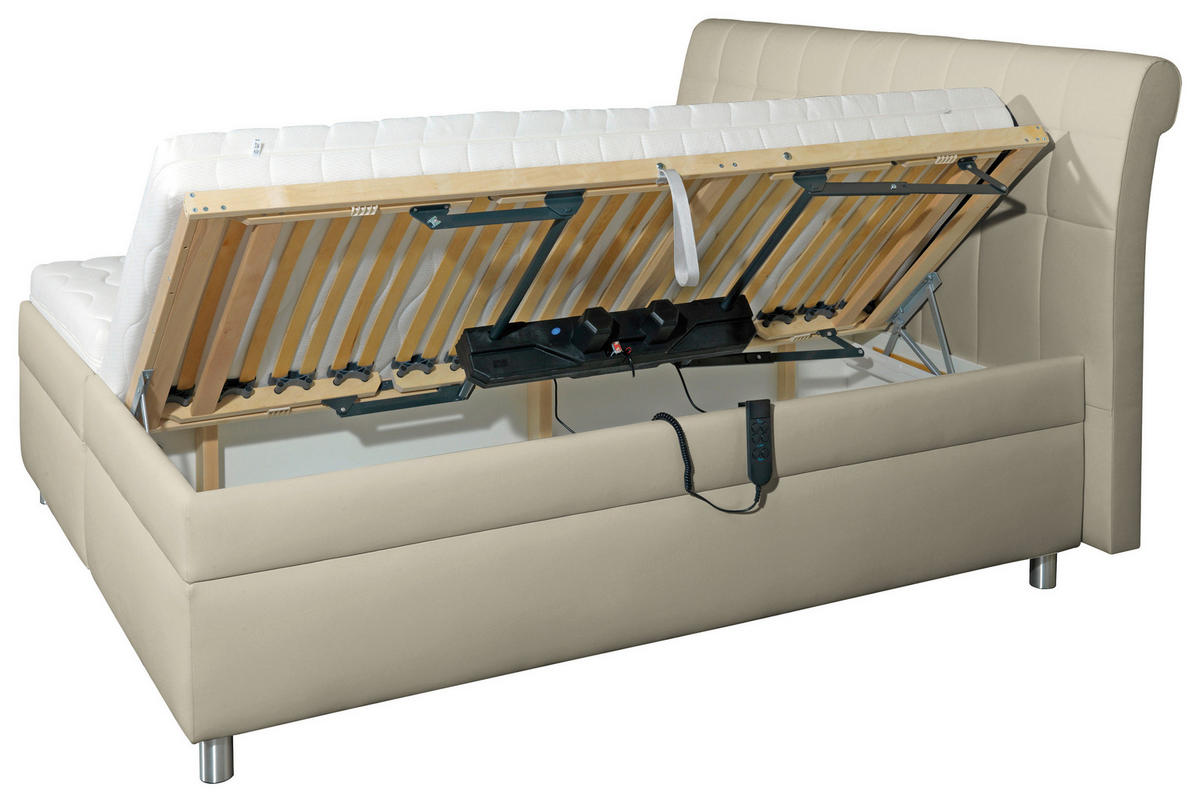 POLSTERBETT 160/200 cm  in Ecru  - Ecru/Weiss, Konventionell, Holz/Textil (160/200cm) - Esposa