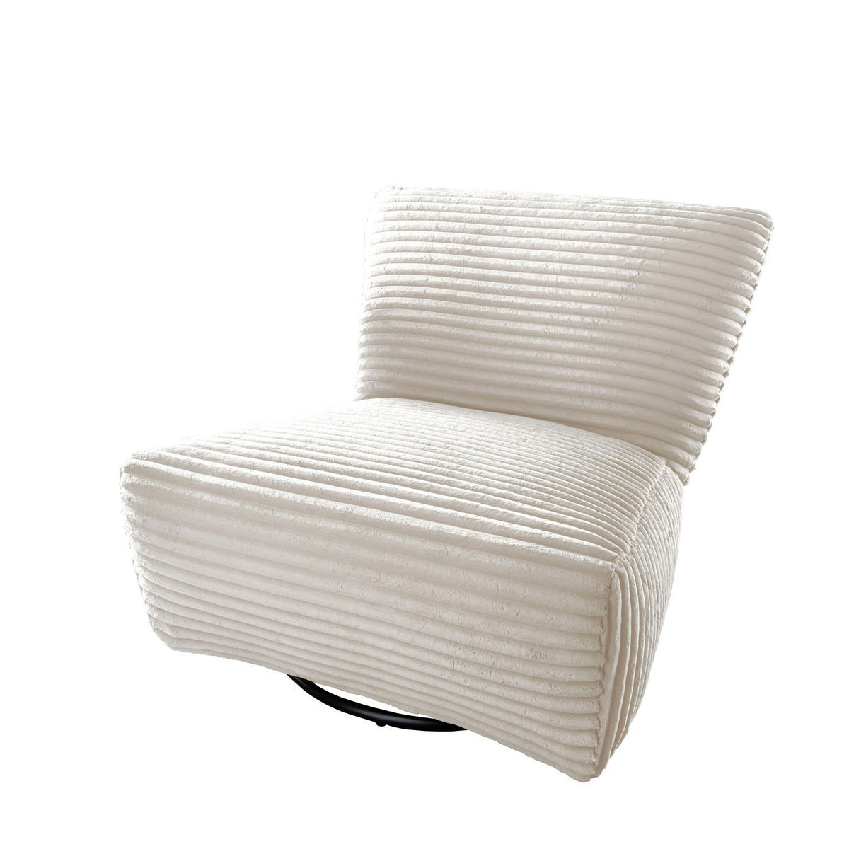 XXL-SESSEL Cord Weiß    - Schwarz/Weiß, Trend, Textil/Metall (95/77/94cm) - Livetastic