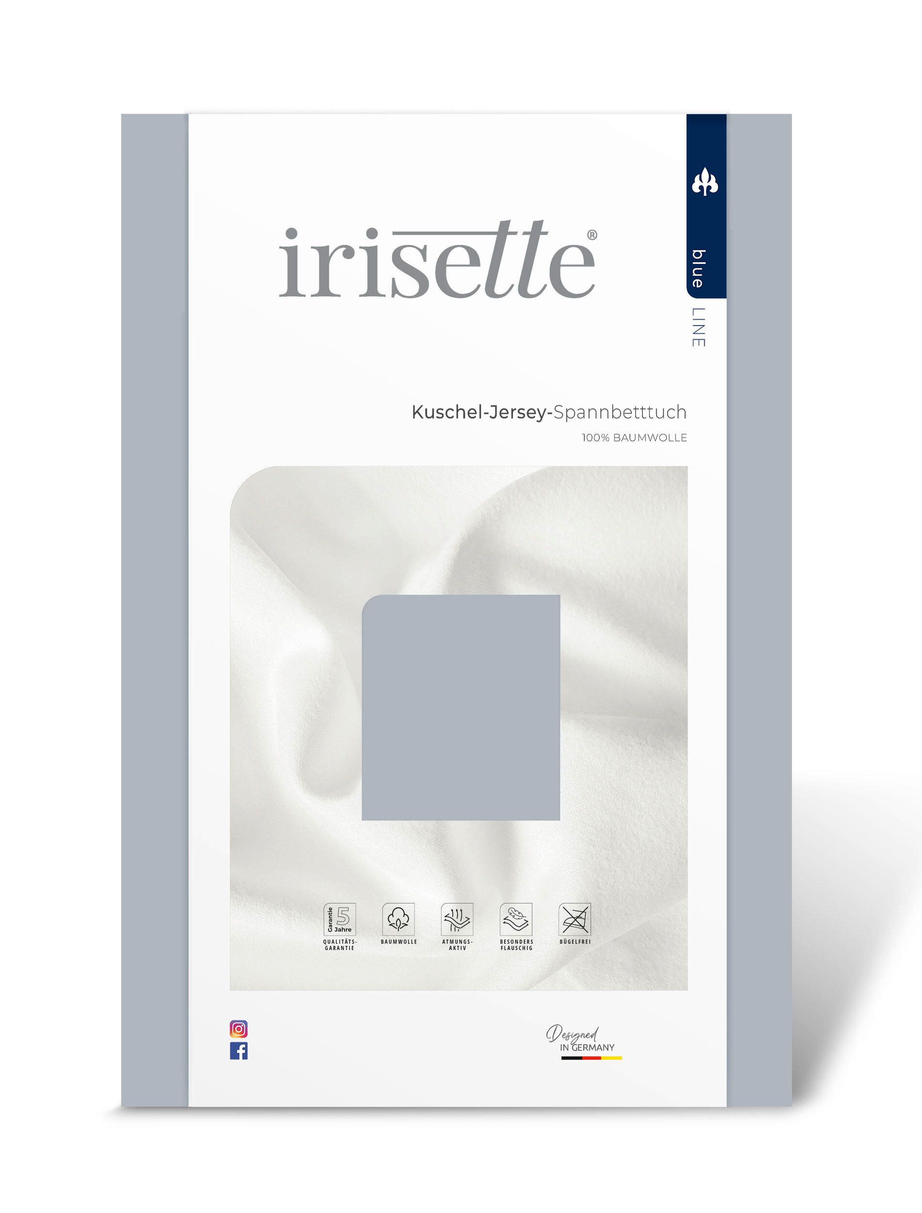 SPANNLEINTUCH 180-200/200 cm Jersey  - Blau, KONVENTIONELL, Textil (180-200/200cm) - Irisette