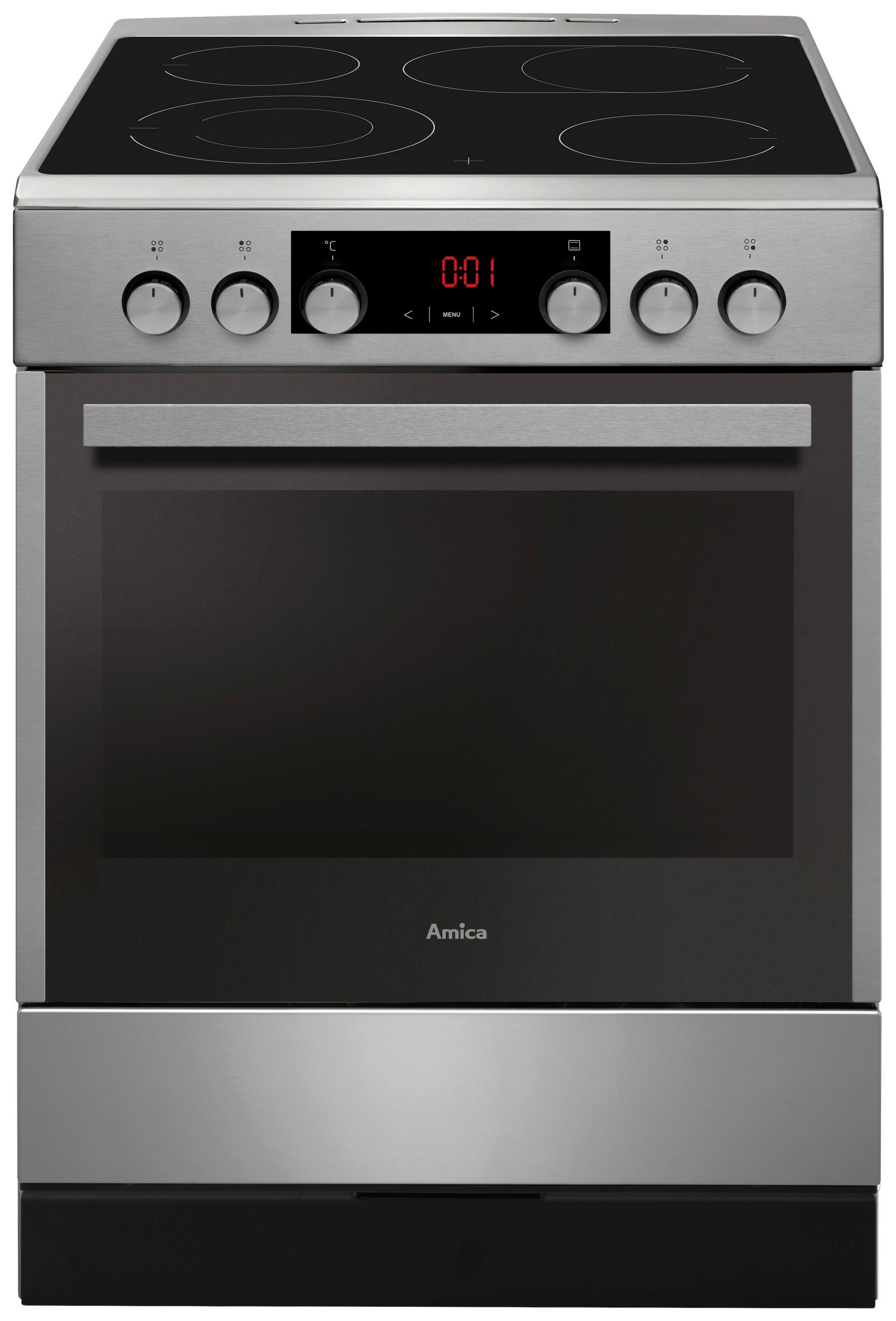 HERD SHC 914 100 E  - Edelstahlfarben/Silberfarben, Basics, Glas/Metall (62,5/98,5/71,0cm) - Amica