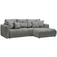 ECKSOFA in Chenille Dunkelgrau  - Dunkelgrau/Schwarz, MODERN, Kunststoff/Textil (276/172cm) - Hom`in