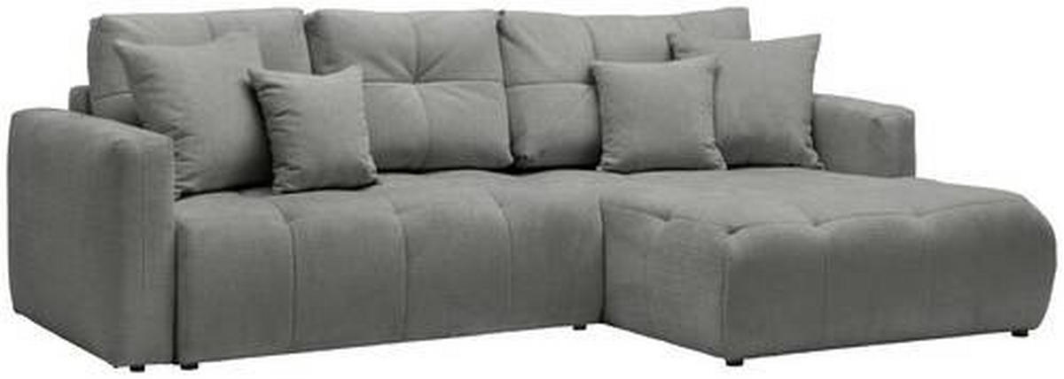 ECKSOFA in Chenille Dunkelgrau  - Dunkelgrau/Schwarz, Modern, Kunststoff/Textil (276/172cm) - Hom`in