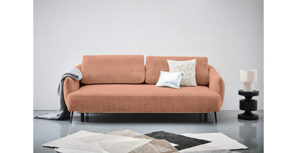 SCHLAFSOFA Chenille Rostfarben - Rostfarben/Schwarz, KONVENTIONELL, Textil/Metall (228/75/98cm) - Carryhome