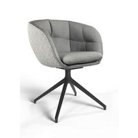ARMLEHNSTUHL  Beinauswahl, Sitzfläche 360° drehbar, Stoff-/Lederauswahl Jacquard  Hellgrau  - Hellgrau/Schwarz, Design, Textil/Metall (62/81/63cm) - Dieter Knoll
