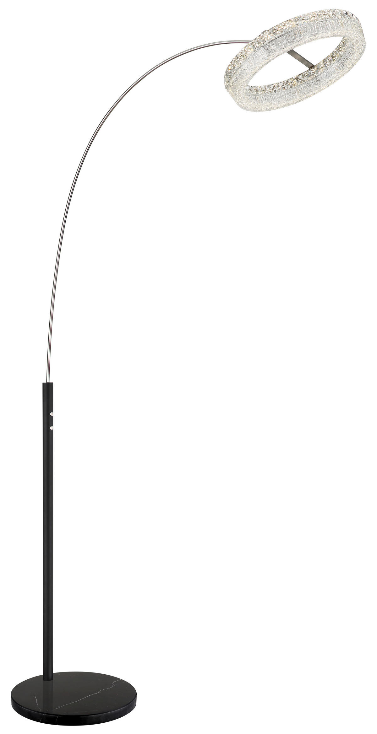 LED-STEHLEUCHTE 92,5/40/190 cm    - Klar/Schwarz, Design, Glas/Kunststoff (92,5/40/190cm) - Globo