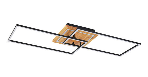 LED-DECKENLEUCHTE 86/46/11 cm - Schwarz/Naturfarben, Trend, Holz/Kunststoff (86/46/11cm) - Novel