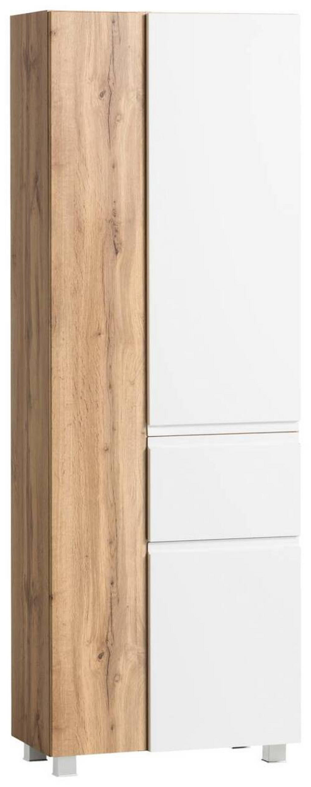 HOCHSCHRANK 65/180/35 cm  - Weiss/Eiche Wotan, Modern, Holzwerkstoff (65/180/35cm) - Held