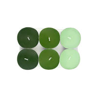 SADA ČAJOVÝCH SVIEČOK citrón 6 kus - zelená/svetlozelená, Basics, kov/parafín (5,7/1,9cm) - Ambia Home