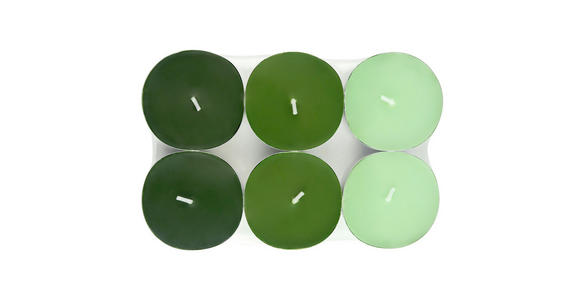 TEELICHTSET 6 Stück  - Salbeigrün/Hellgrün, Basics, Naturmaterialien/Paraffin (5,7/1,9cm) - Ambia Home