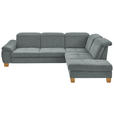 ECKSOFA  in Flachgewebe Hellgrau  301/243 cm  - Wildeiche/Hellgrau, Natur, Holz/Textil (301/243cm) - Voleo