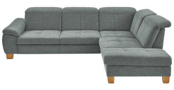 ECKSOFA  in Flachgewebe Hellgrau  301/243 cm  - Wildeiche/Hellgrau, Natur, Holz/Textil (301/243cm) - Voleo