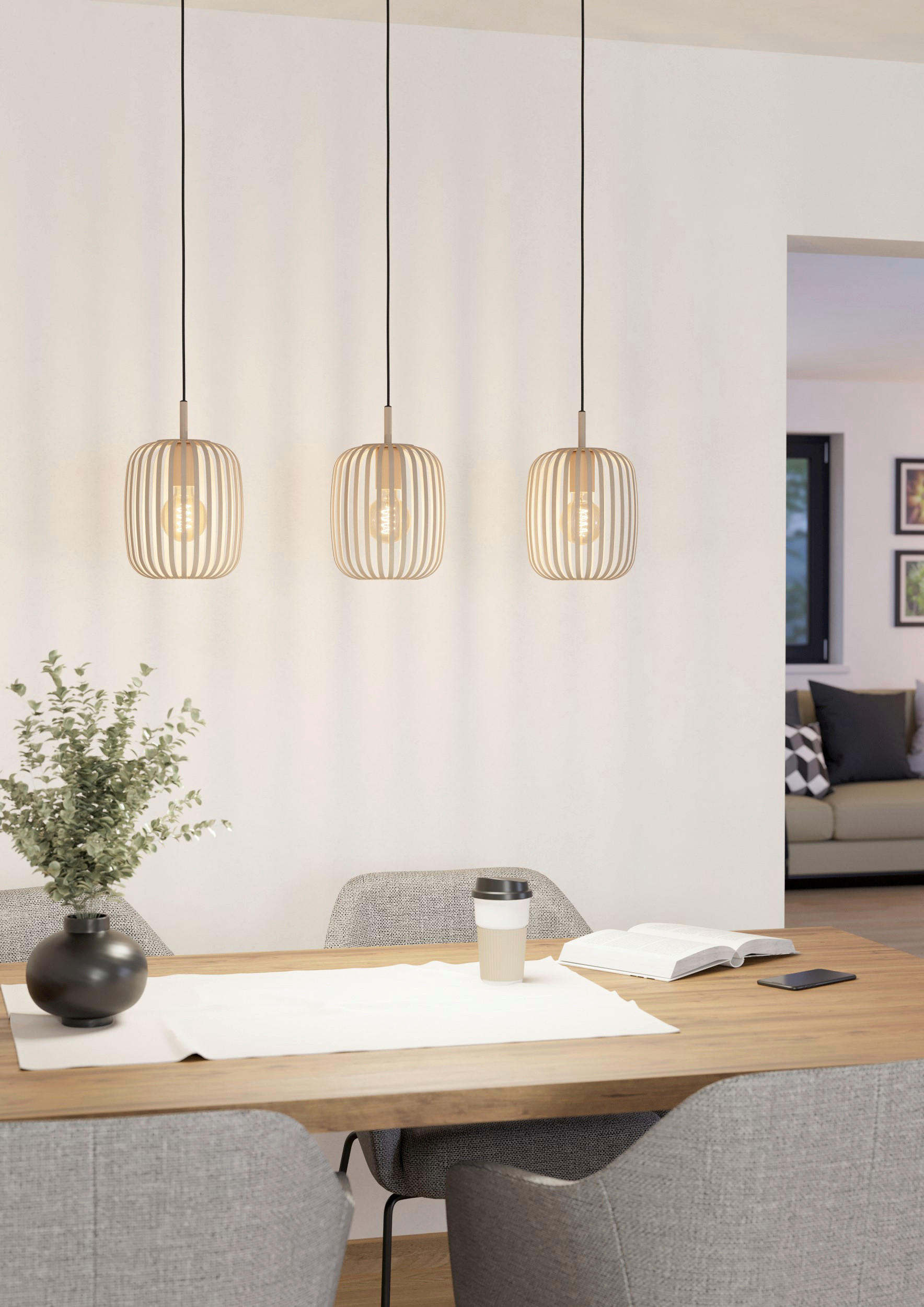 SUSPENSION 90/20/110 cm    - couleur de sable, Design, métal (90/20/110cm) - Eglo