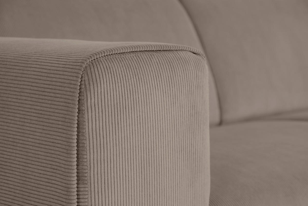 ECKSOFA ERNO Taupe Cord  - Taupe/Schwarz, Design, Textil/Metall (262/183cm) - MID.YOU