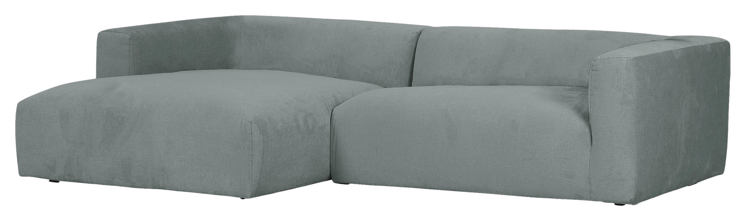 ECKSOFA in Chenille Hellblau  - Schwarz/Hellblau, Design, Kunststoff/Textil (175/280cm) - Landscape