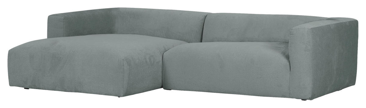 ECKSOFA in Chenille Hellblau  - Schwarz/Hellblau, Design, Kunststoff/Textil (175/280cm) - Landscape