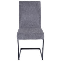 SCHWINGSTUHL  in Eisen Leinenoptik  - Schwarz/Grau, MODERN, Textil/Metall (46/95/64cm) - MID.YOU