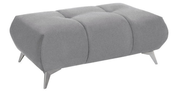 HOCKER Webstoff Hellgrau  - Edelstahlfarben/Hellgrau, Design, Textil/Metall (120/43/70cm) - Hom`in