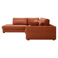 ECKSOFA in Cord Terracotta  - Terracotta/Schwarz, KONVENTIONELL, Kunststoff/Textil (250/314cm) - Carryhome