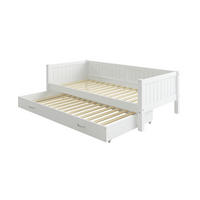 AUSZIEHBETT 90/200 cm,  in Weiß, Rollrost für Zusatzbett, Rollrost für Hauptbett  - Weiß, MODERN, Holz (90/200cm) - Chameo