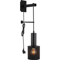 WANDLEUCHTE - Schwarz, Design, Kunststoff/Metall (12/23/60cm) - Globo