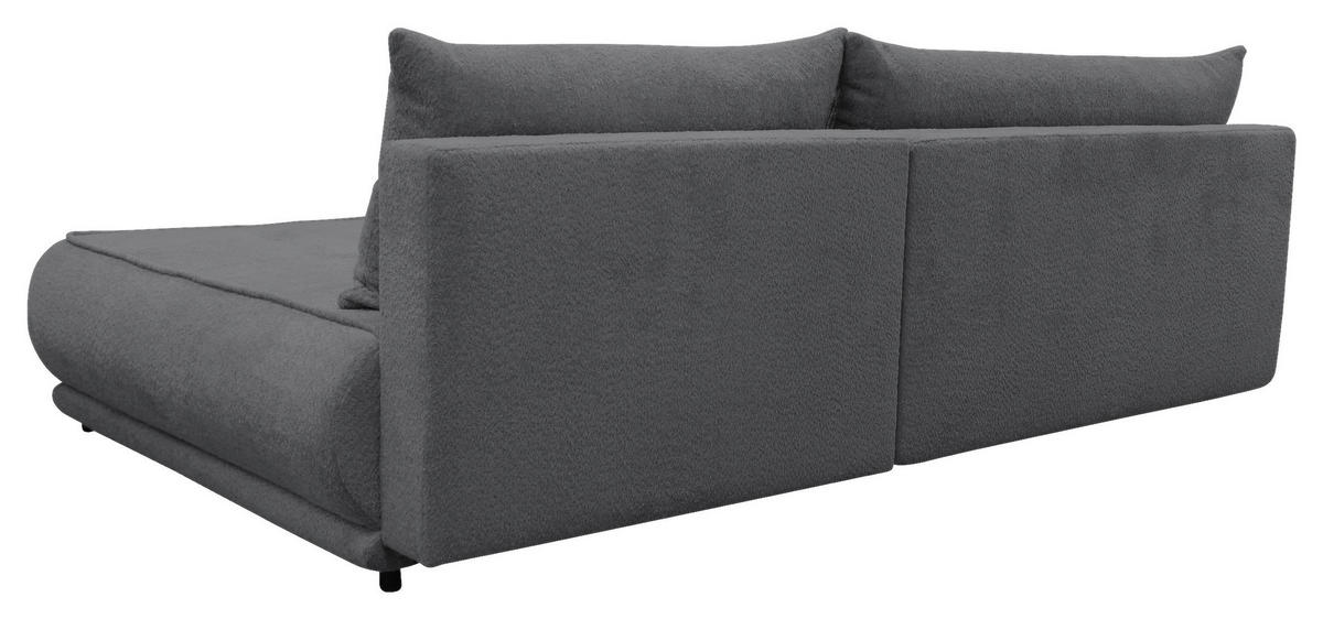 ECKSOFA PAROS Dunkelgrau Bouclé  - Dunkelgrau/Schwarz, Design, Kunststoff/Textil (277/179cm) - MID.YOU