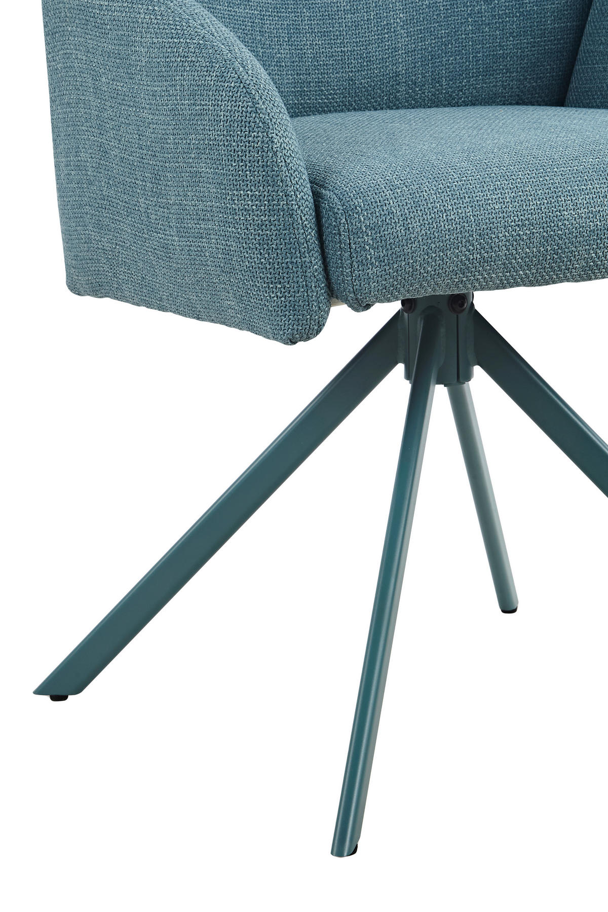 ARMLEHNSTUHL-SET 2 Stück  in Stahl Webstoff  - Petrol, MODERN, Textil/Metall (56,5/84/61cm) - MID.YOU