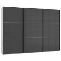 SCHWEBETÜRENSCHRANK  in Grau, Weiß  - Chromfarben/Weiß, MODERN, Holzwerkstoff (300/216/65cm) - MID.YOU