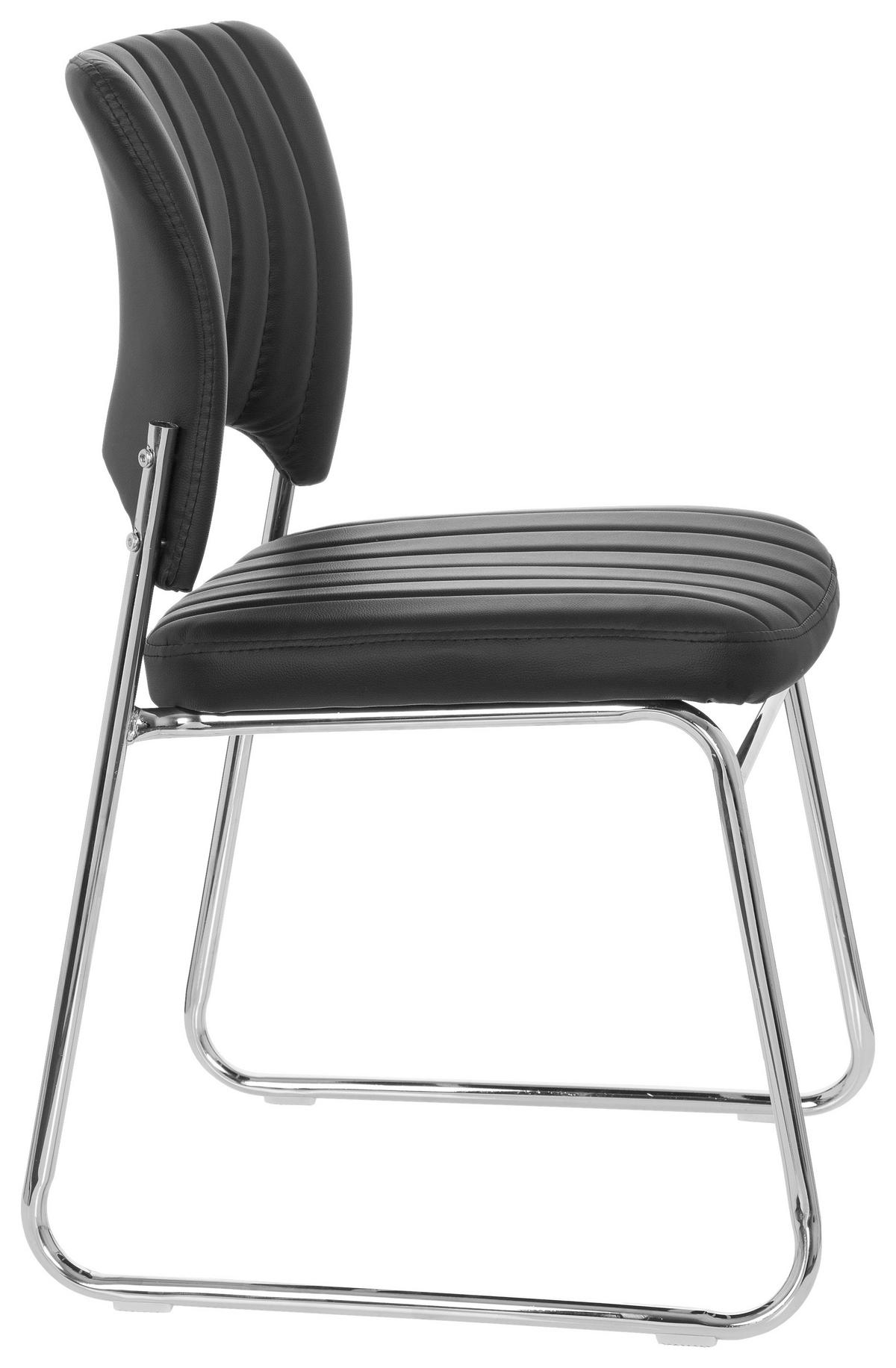 BESUCHERSTUHL Schwarz  - Chromfarben/Schwarz, MODERN, Textil/Metall (44/82/52cm) - MID.YOU
